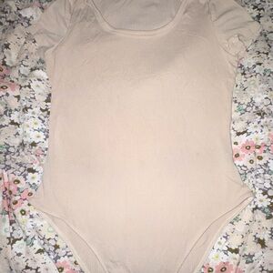 SHEIN Cream Ribbed Bodysuit